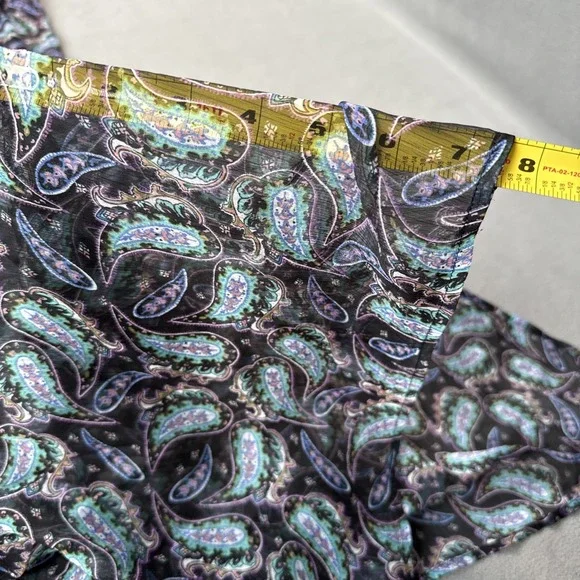 Victorias Secret Beach Dress Womens Medium Black Maxi Paisley Sheer Cover Up - Picture 12 of 16